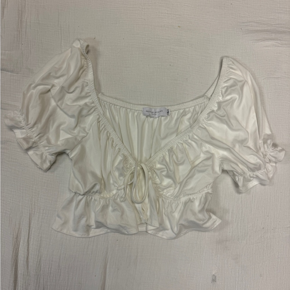 Cropped Peasant Top